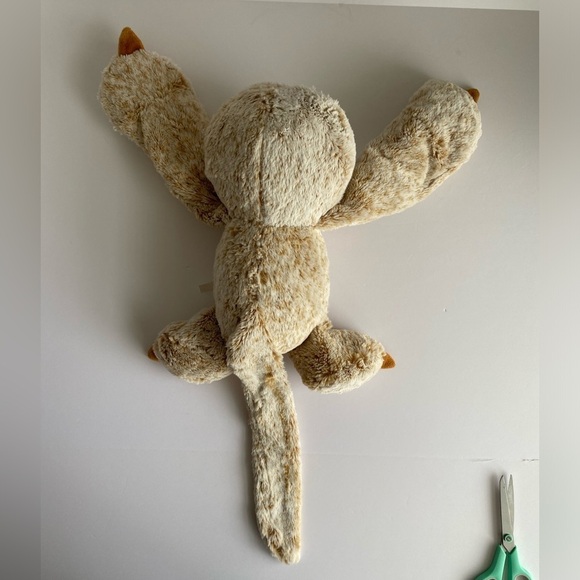 Nanco Sloth Plush 12" Frosty Brown Gold Glitter Eyes Long Tail,‎ Soft, Sensory - Picture 7 of 11